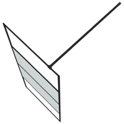 Inloopdouchewand 80x195 cm halfmat ESG-glas zwart - thumbnail
