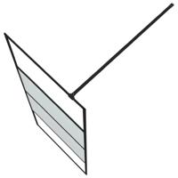 Inloopdouchewand 80x195 cm halfmat ESG-glas zwart - thumbnail