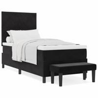 Boxspring Bed met Matras & Bank Zwart 100x200 cm Fluweel - thumbnail