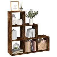 Kamerscherm / boekenkast 3-laags 99x29x99 cm hout gerookt eiken - thumbnail