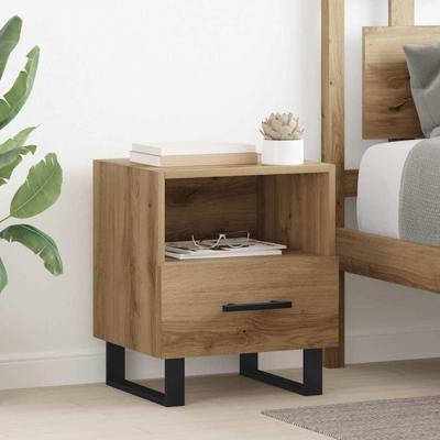 Nachtkastje 2 pcs artisanaal eikenkleurig 40 x 35 x 47,5 cm
