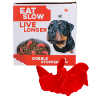 Eat Slow Live Longer Gobble Stopper Rood L - thumbnail