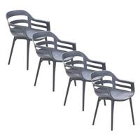 Garden Impressions Sunny tuinstoel donker grijs - 4 stuks - thumbnail