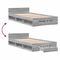Bedframe met lades bewerkt hout grijs sonoma eiken 120x190 cm - thumbnail