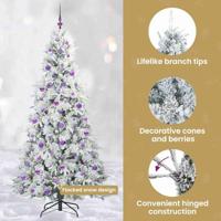 VidaXL Kunstmatige inklapbare kerstboom wit 210 cm pe en pvc - thumbnail