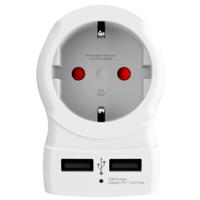 SKROSS | 1.500281 | Europe to USA USB | Reisadapter Europa naar VS, 2 USB 5V/2.4 A - Voltage en Power 100V - 1500 W/250 V - 3750 W - Bescherming tegen elektrische schokken - thumbnail