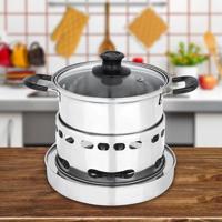 Draagbare buiten RVS Wick Alcohol kachel één kleine Pot Set formaat: 14cm - thumbnail