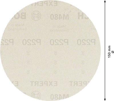 Bosch Accessories EXPERT M480 2608900703 Schuurnet voor excentrische schuurmachine Ongeperforeerd Korrelgrootte (num) 220 (Ø) 150 mm 50 stuk(s)