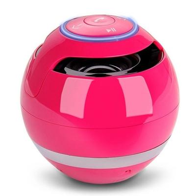 T&G A18 Ball Bluetooth Speaker met LED licht draagbare draadloze mini speaker mobiele muziek MP3 subwoofer ondersteuning TF (roze)