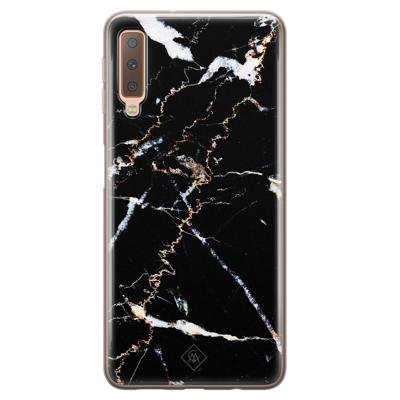 Samsung Galaxy A7 2018 siliconen hoesje - Marmer zwart Samsung Galaxy A7 2018 siliconen hoesje - Marmer zwart