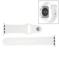 For Apple Watch Sport 42mm High-performance Longer Rubber Sport Watchband with Pin-and-tuck Closure(White) - thumbnail