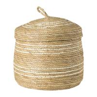 Opbergmand rond - beige - ø30x30 cm - thumbnail