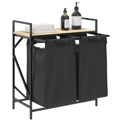 VidaXL Wasmand 2 vakken met plank sonoma eikenkleurig VidaXL Wasmand 2 vakken met plank sonoma eikenkleurig