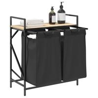 Wasmand 2 vakken met plank sonoma eikenkleurig - thumbnail