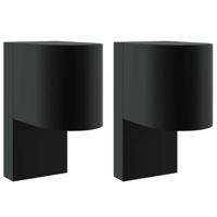 VidaXL Buiten wandlamp 2 pcs zwart 12 x 7 x 15 cm roestvrij staal - thumbnail
