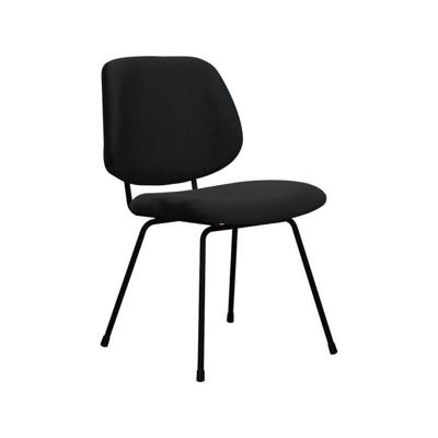 LABEL51 Eetkamerstoel Bello - Zwart - Fluweel - Zwart Metalen Frame
