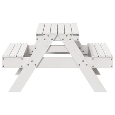 Picknicktafel voor kinderen 88x97x52 cm massief grenenhout wit