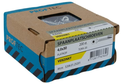 Proftec Spaanplaatschroef 4.0x30 torx