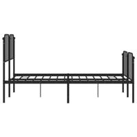 Bedframe met hoofd- en voeteneindemetaal zwart 140x190 cm - thumbnail