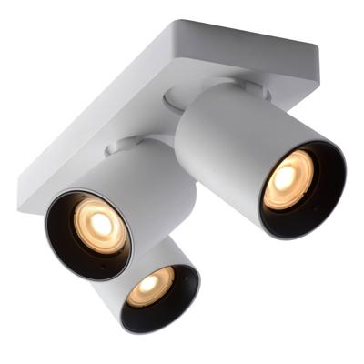 Lucide NIGEL - Plafondspot - LED Dim to warm - GU10 - 3x5W 2200K/3000K - Wit Lucide NIGEL - Plafondspot - LED Dim to warm - GU10 - 3x5W 2200K/3000K - Wit