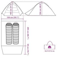 VidaXL Koepeltent 2-persoons waterdicht blauw - thumbnail