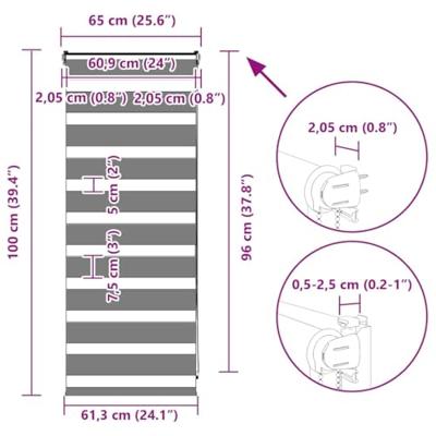 VidaXL Zebra rolgordijn 65x100 cm stofbreedte 60,9 cm polyester bruin