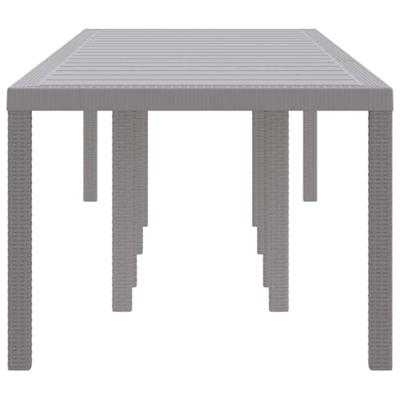 Tuintafel 300x100x73 cm poly rattan lichtgrijs