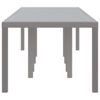 Tuintafel 300x100x73 cm poly rattan lichtgrijs - thumbnail