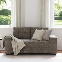 Loveseat met kussen Donkergrijs Kunstleer - thumbnail