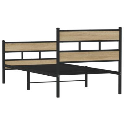 Bedframe zonder matras metaal sonoma eikenkleurig 180x200 cm