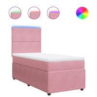 Boxspring met matras fluweel roze 90x190 cm - thumbnail