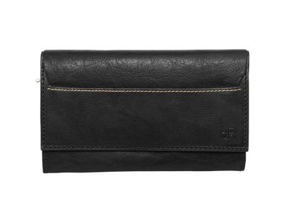 dR Amsterdam Waxi Damesportemonnee 9cc black Dames portemonnee