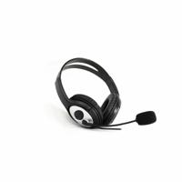 CoolBox CoolChat 3.5 in-ear hoofdtelefoon met microfoon, volumeregeling op de kabel, licht, verstelbare hoofdband, 2 m, jack 3,5 mm, voor pc, tablet, laptop, zwart - thumbnail