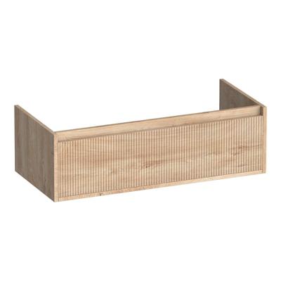 Brauer Hope Wavy - Onderkast - 100 cm - met 1 Softclose Lade Greeploos en 1 Sifon Uitsparing - Forest Wheat