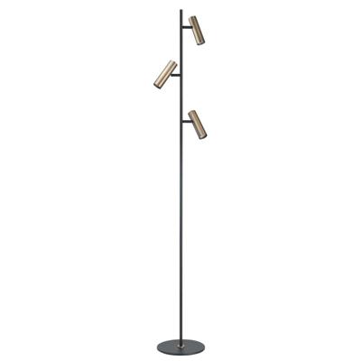 Highlight VloerlampTrend 3-lichts zwart met koper brons - V4733.32