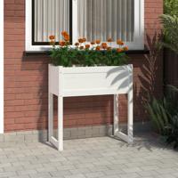Plantenbak 78x40x81 cm massief grenenhout wit - thumbnail
