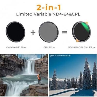 K&F Concept ND4-64 + CPL 2-in-1 Filter Nano X - 67 mm
