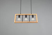 Trio HanglampAgra 3-lichts hout met zwart - 313800332 - thumbnail