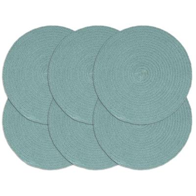 VidaXL Placemats 6 st rond 38 cm katoen effen groen