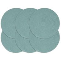 VidaXL Placemats 6 st rond 38 cm katoen effen groen - thumbnail