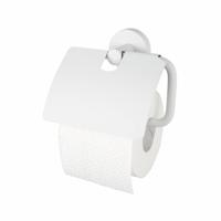 Haceka Kosmos toiletrolhouder met klep 14,3x5x12,9cm wit - thumbnail