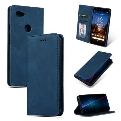 Retro huid voelen Business magnetische horizontale Flip lederen case voor Google pixel 3A XL (marineblauw) Retro huid voelen Business magnetische horizontale Flip lederen case voor Google pixel 3A XL (marineblauw)