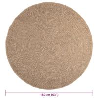 VidaXL Vloerkleed zizur binnen en buiten 160 cm jute look - thumbnail