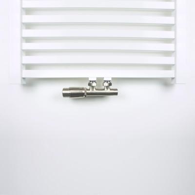 Onderblok Radiatoraansluitset Wiesbaden 16x2,0 +15 Knel Haaks Links Aansluiting Geborsteld Staal (RVS Look)