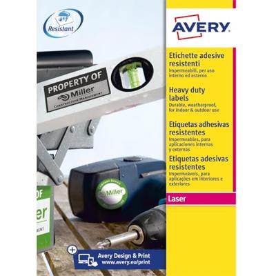 Avery ultra-sterke zilverkleurige etiketten ft 45,7 x 21,2 mm (b x h), 960 stuks, 48 per blad Avery ultra-sterke zilverkleurige etiketten ft 45,7 x 21,2 mm (b x h), 960 stuks, 48 per blad