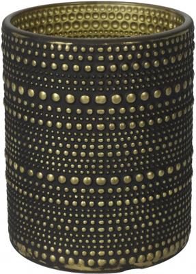 Countryfield theelichthouder nelle l zwart/goudkleurig 12,5 cm | 12 stuks