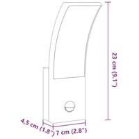 Buitenwandlampen 2 st LED met sensors gegoten aluminium wit - thumbnail