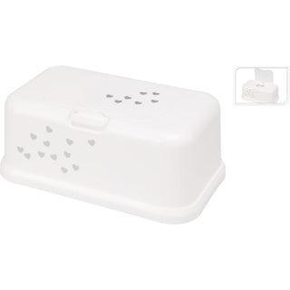 Tissuehouder Hartjes 22x13x9 cm Wit/Grijs