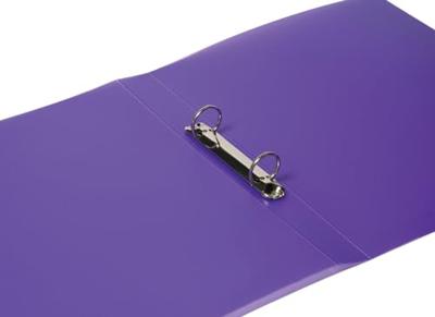 Q-CONNECT ringmap, PP, 2 ringen, 25 mm, transparant paars