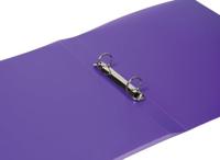 Q-CONNECT ringmap, PP, 2 ringen, 25 mm, transparant paars - thumbnail